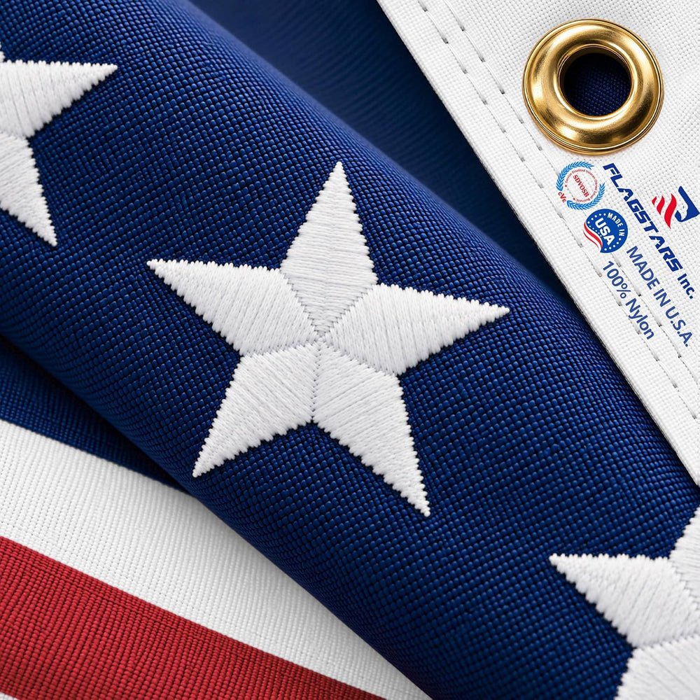 American Flag Made in USA, 3x5 FT Heavy Duty Nylon Outdoor Flag, Super Durabl...