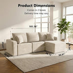 Homall Sectional Couches for Living Room, Modern Boneless Couch with Deep Seat, Upholstered Cloud Sofa, No Assembly Required (Beige, L Shaped Sofa)