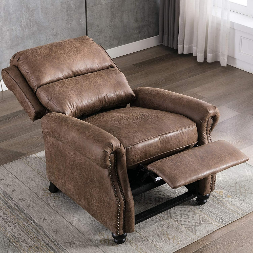 CANMOV Pushback Recliner Chair Faux Leather Armchair Push Back Recliner with ...