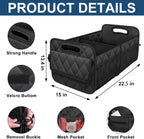 Deosk Car Trunk Organizer and Storage with 6 Big Pockets, Waterproof Polyester Trunk Organizer for SUV, Minivan, Truck (Large, Black)