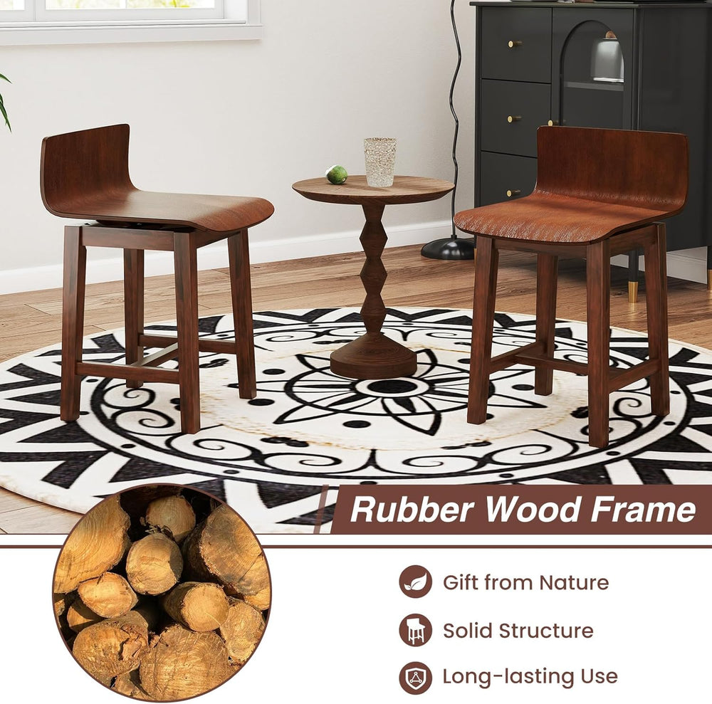 GOFLAME Swivel Dining Chairs Set of 4, Farmhouse Kitchen Chairs with Low Back...