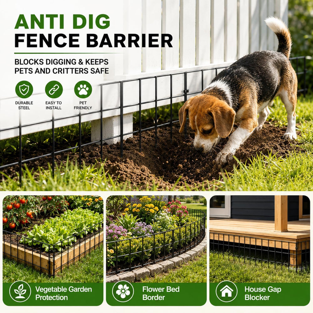 Animal Barrier Fence 42.5ft(L)x13in(H), 30 Panels No Dig Garden Fence