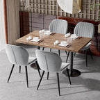 Dining Chairs Set of 6 Modern Velvet Dining Room Chairs Upholstered Dining Chairs with Thick Cushions Metal Legs Armless Back Chair for Kitchen and Living Room Grey