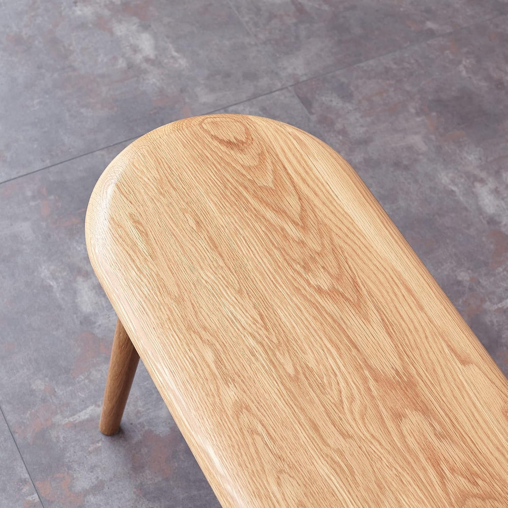 KEVINSPACE Farmhouse Bench, 100% Natural Oak Wood Bench, Furniture Mid-Centur...