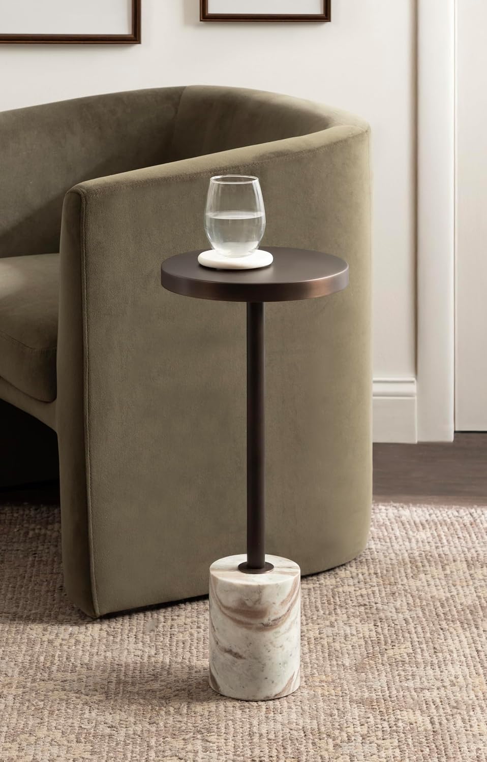 Kate and Laurel Hescott Vintage Metal Drink Table, 10 x 10 x 24, Bronze and B...