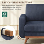 Vesgantti 38.5" Accent Chair Dark Blue, Comfy Corduroy Single Sofa Seat with Spring Cushion, Upholstered Armchair with Deep Seat, Reading Chair for Adults, Modern Sofa for Living Room, Bedroom
