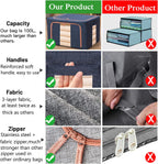 Extra Large Clothes Storage Bins with Metal Frame, Foldable Organizer for Home Organization, 2-Way Zipper, Clear Window Storage Bags for Clothes, Bedding, Seasonal Storage, 100L x 3Pack