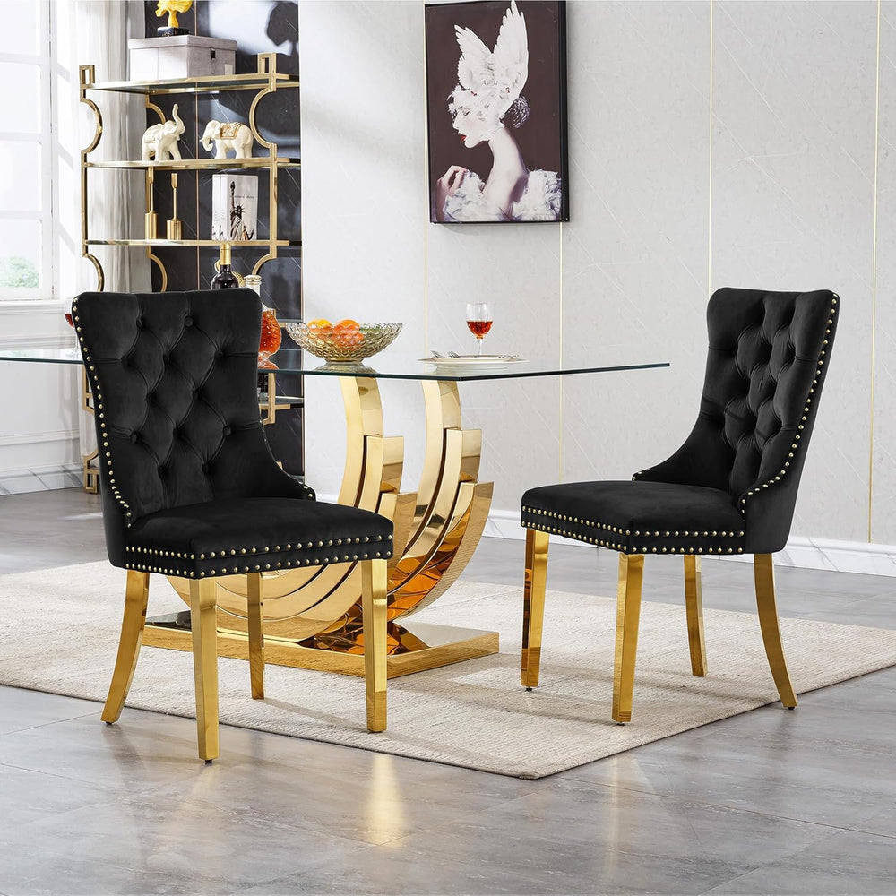 HomVent 5 Piece Glass Dining Table Set for 4, Kitchen Dining Table Set with D...