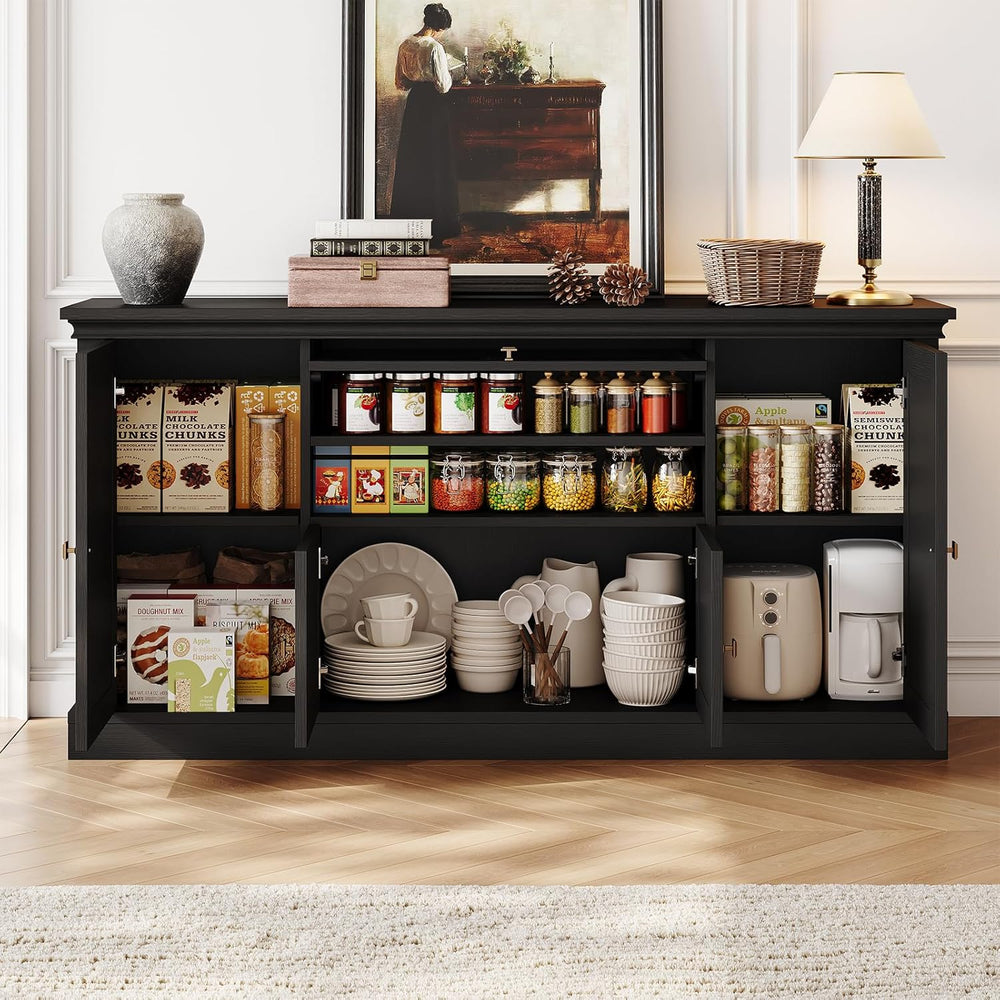 ONBRILL 63" Large Buffet Cabinet with Storage, Farmhouse Sideboard Cabin...