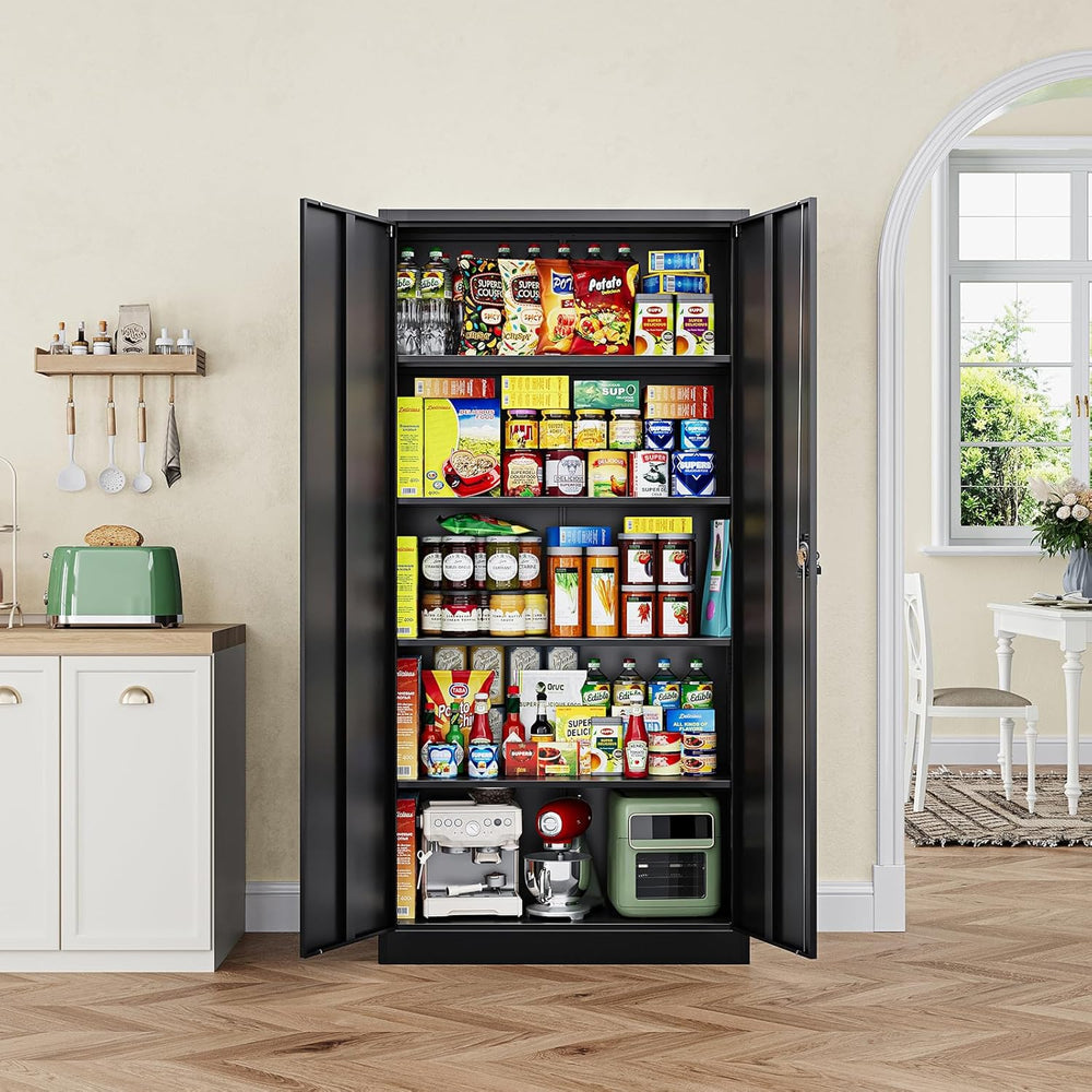 Letaya Metal Garage Storage Cabinets with Lock Door and Adjustable Shelves, S...