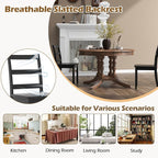 COSTWAY Wooden Dining Chairs Set of 4, Mid-Century Modern Armless Kitchen Side Chairs with Curved Backrest and Rubber Wood Legs for Home Dining Room, Kitchen, Restaurant (Black)