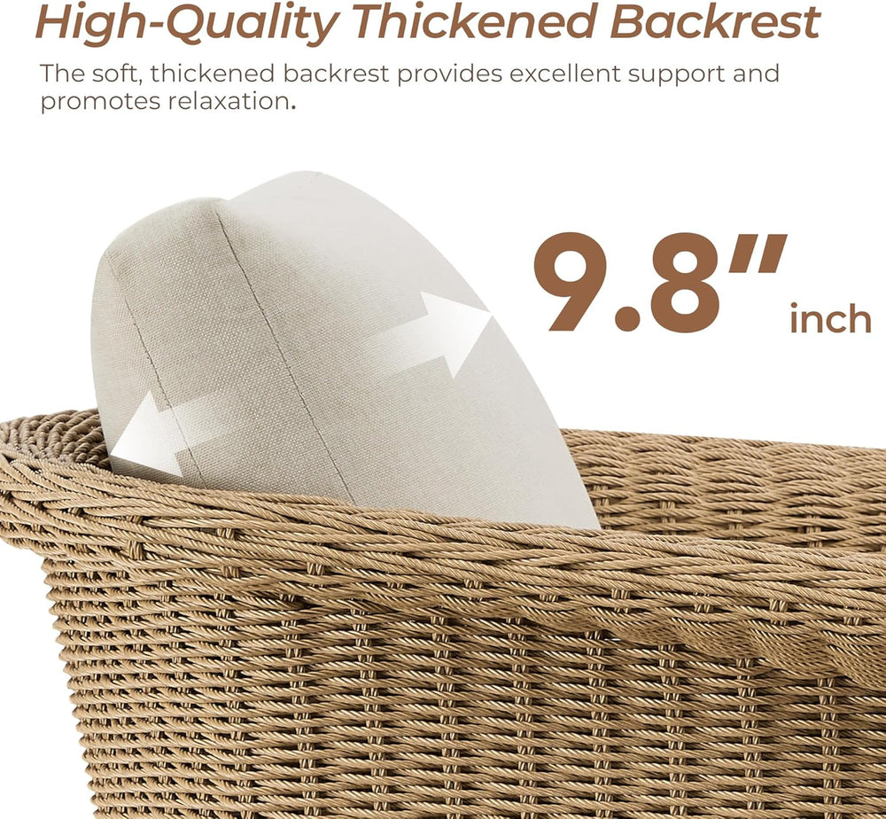 CHITA Wicker Patio Swivel Chairs with Removable Thickened Cushion, Outdoor Ra...