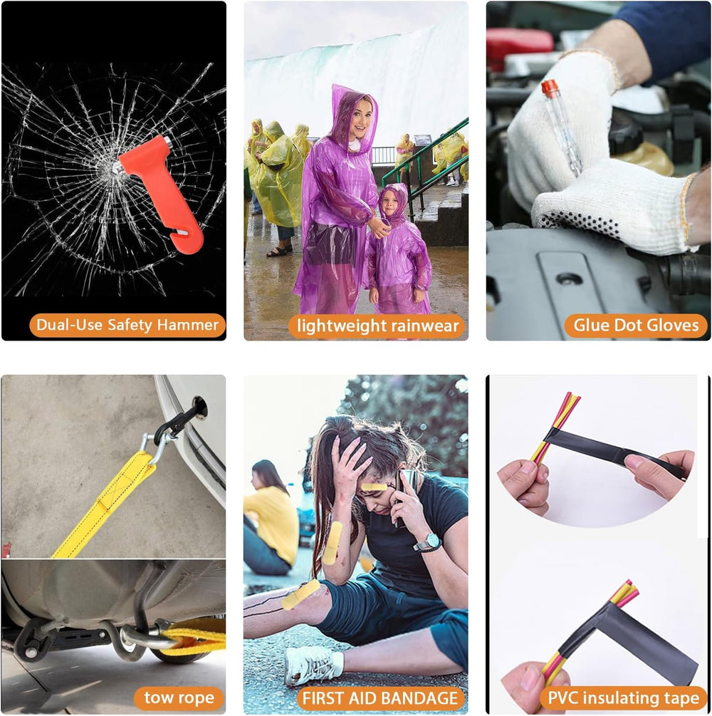 LIANXIN Car Roadside Emergency Kit,with Jumper Cables Car Safety Kits