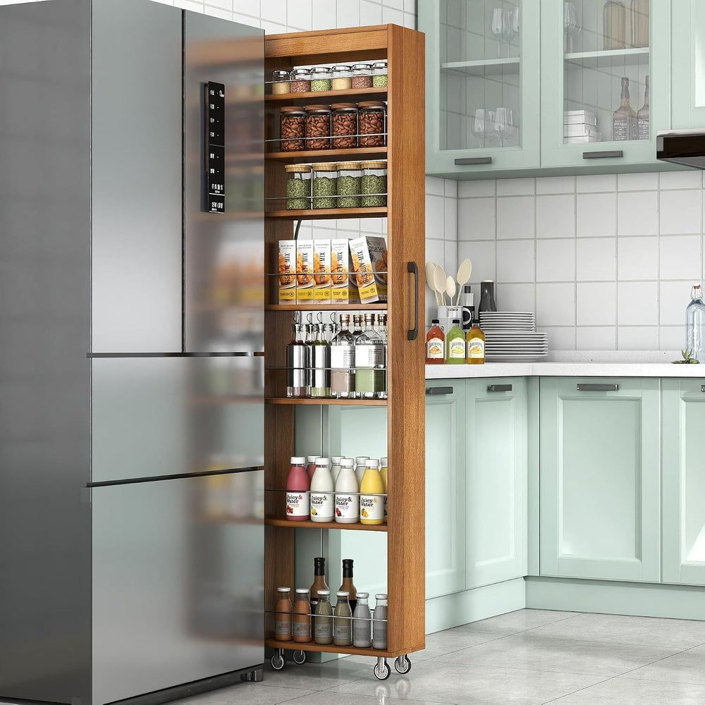 KEIKI 7 Tier Pull-Out Kitchen Pantry Storage Cabinet, Multi-Tier Single-Sided...