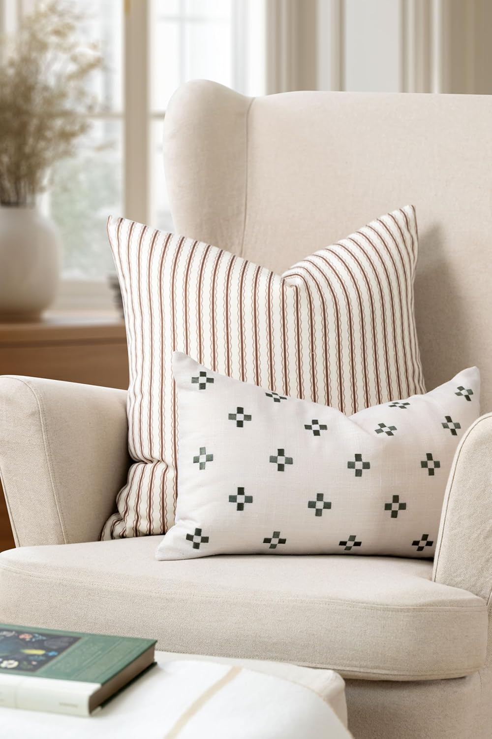 Crumbs Home Modern Farmhouse California Casual Indoor Outdoor Throw Pillow Co...