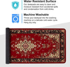 Red Vintage Persian Rug Mouse Pad – Large Extended Desk Mat 35.43 x 15.75 in – Oriental Carpet Design, Non-Slip Rubber Base, Waterproof Surface, Keyboard & Mouse Pad for Office, Gaming, Home