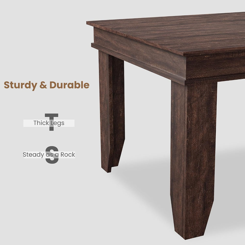 GarveeHome Farmhouse Dining Table for 6-8 People, 71 in Long Kitchen Tables w...