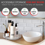 Oizeir Clear Lazy Susan Organizer (Pack of 2) 11.5 Inch Turntable for Kitchen, Pantry, Fridge, Bathroom, and Vanity Countertops, Acrylic Rotating Organizer
