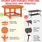 Costaelm Patio Conversation Table, Tatio Accent HDPE Outdoor Weather Resistant, Round Outdoor Porch Balcony Patio Drink Table for Outside, Pool, Backyard, Orange