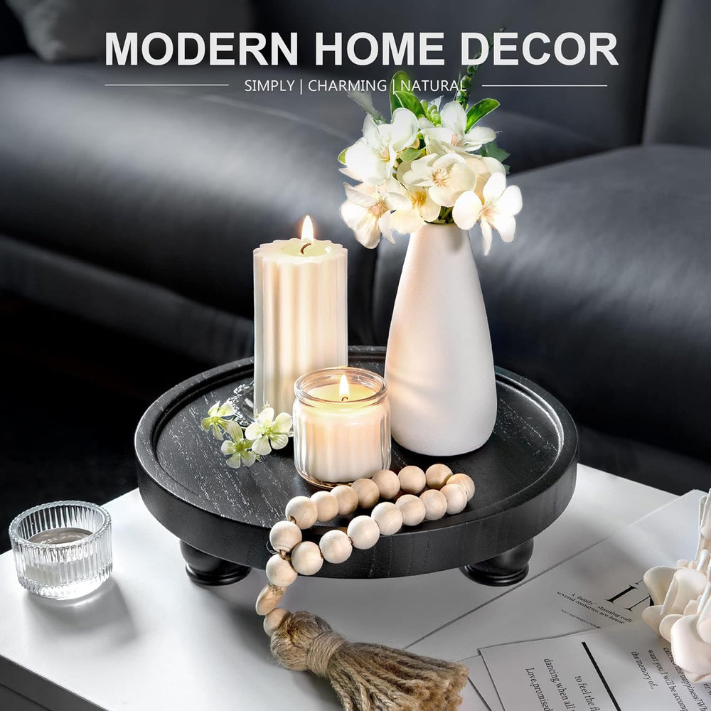 EOSAHR Modern Pedestal Stand Set for Home Decor - Farmhouse Pedestal Stand fo...