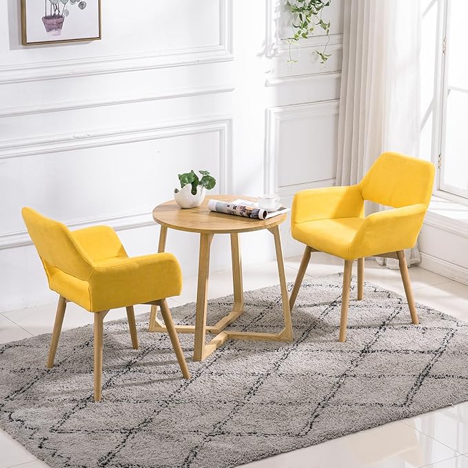 Mid Century Modern Dining Chairs Set of 2 & 4 & 6 Comfy Accent Chair ...