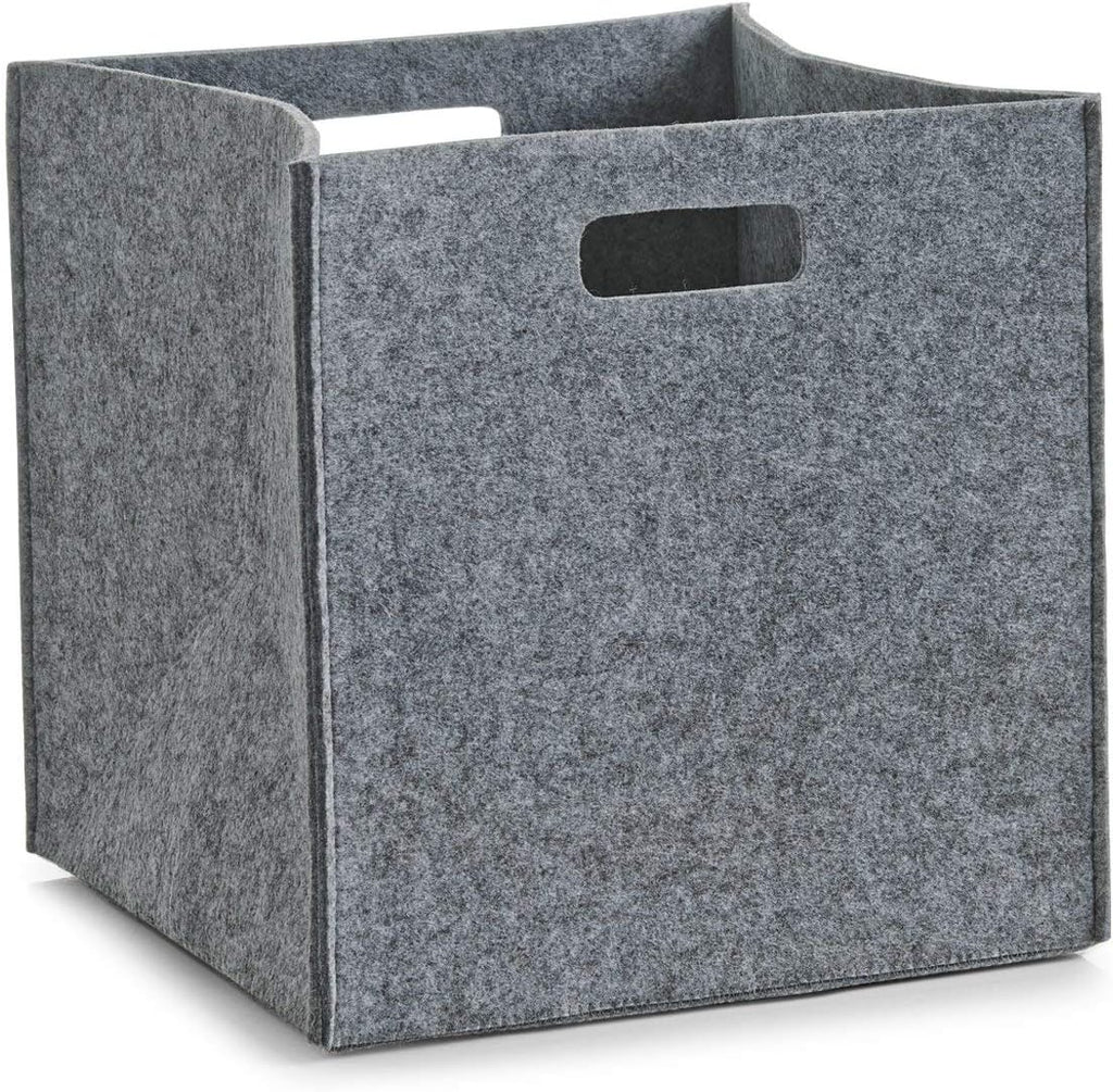 Zeller Basket, Microfiber, Grey, 32 x 32 x 32 cm