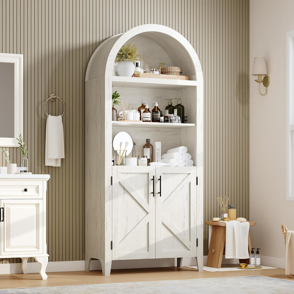 Garvee Arched Cabinet with Doors, 5-Tier Kitchen Pantry Cabinet with Adjustab...