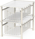 Simple Houseware Stackable Basket Drawer, White