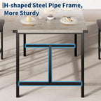 IDEALHOUSE Dining Table Set for 4 w/Footrest & Corner Protector, 5-Piece Kitchen Table Set with Counter Height Table & 4 Upholstered Bar Stools, for Kitchen Room, Apartment, Pub, Retro Gray