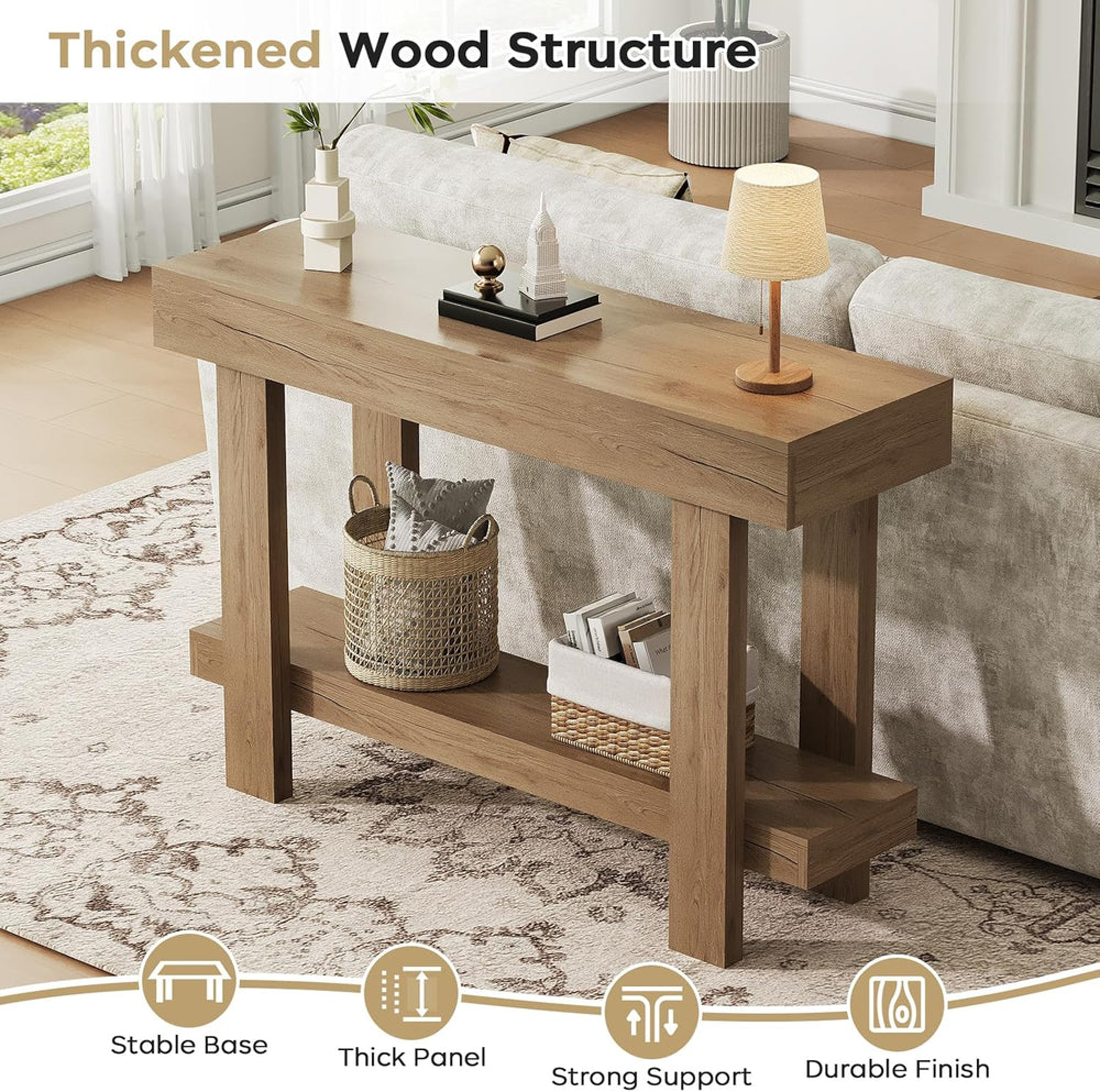 Console Table for Entryway, 47.2" Narrow Farmhouse Sofa Table with Thick...