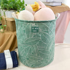 Mziart Large Foldable Laundry Basket Organizer, Collapsible Laundry Hamper Fabric Clothes Toy Storage Basket Nursery Hamper Storage Bin for Household Bedroom, Bathroom, College Dorm (Big White Leaf)