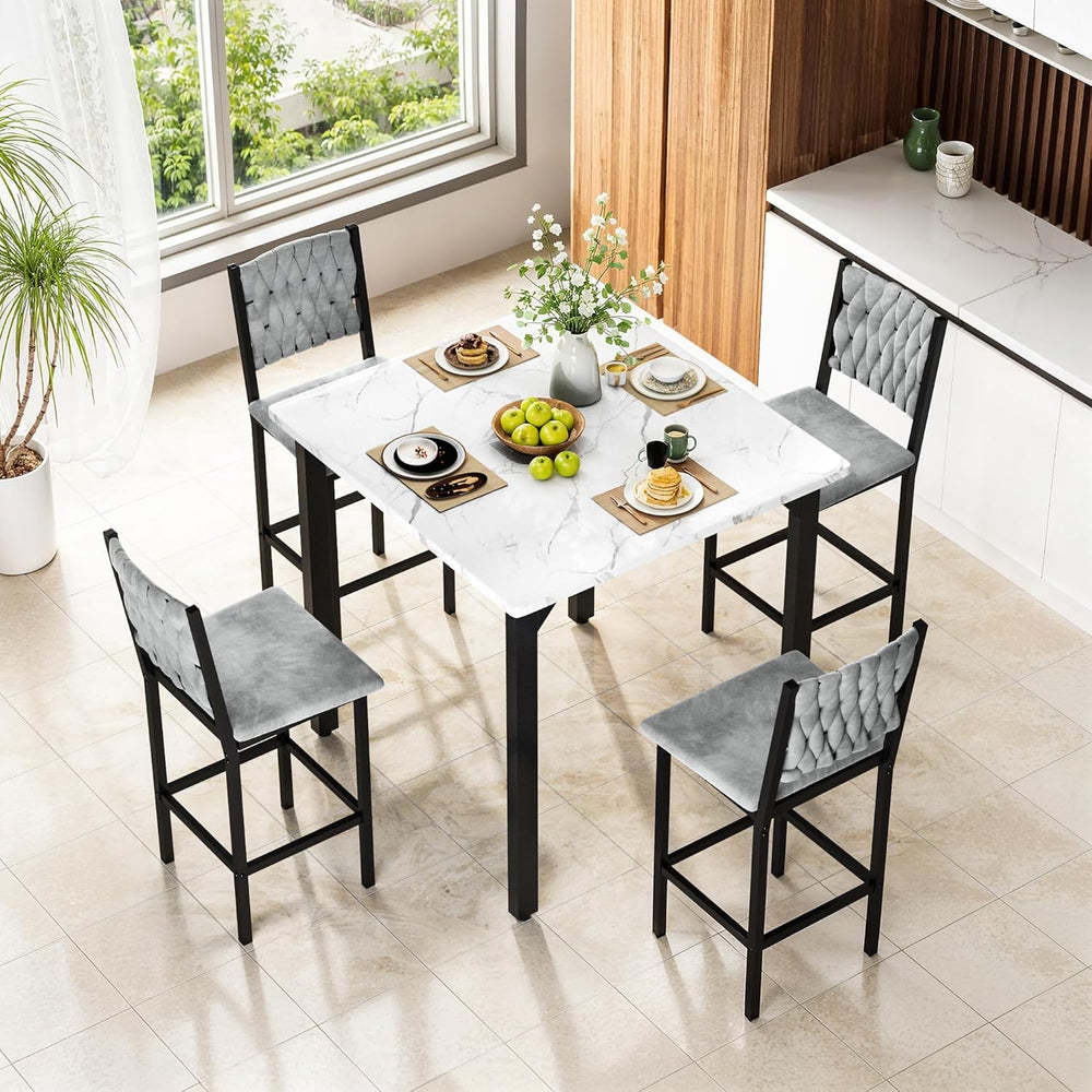 AWQM 5-Piece Dining Table Set, Dining Table Set for 4, Counter Height Table &...