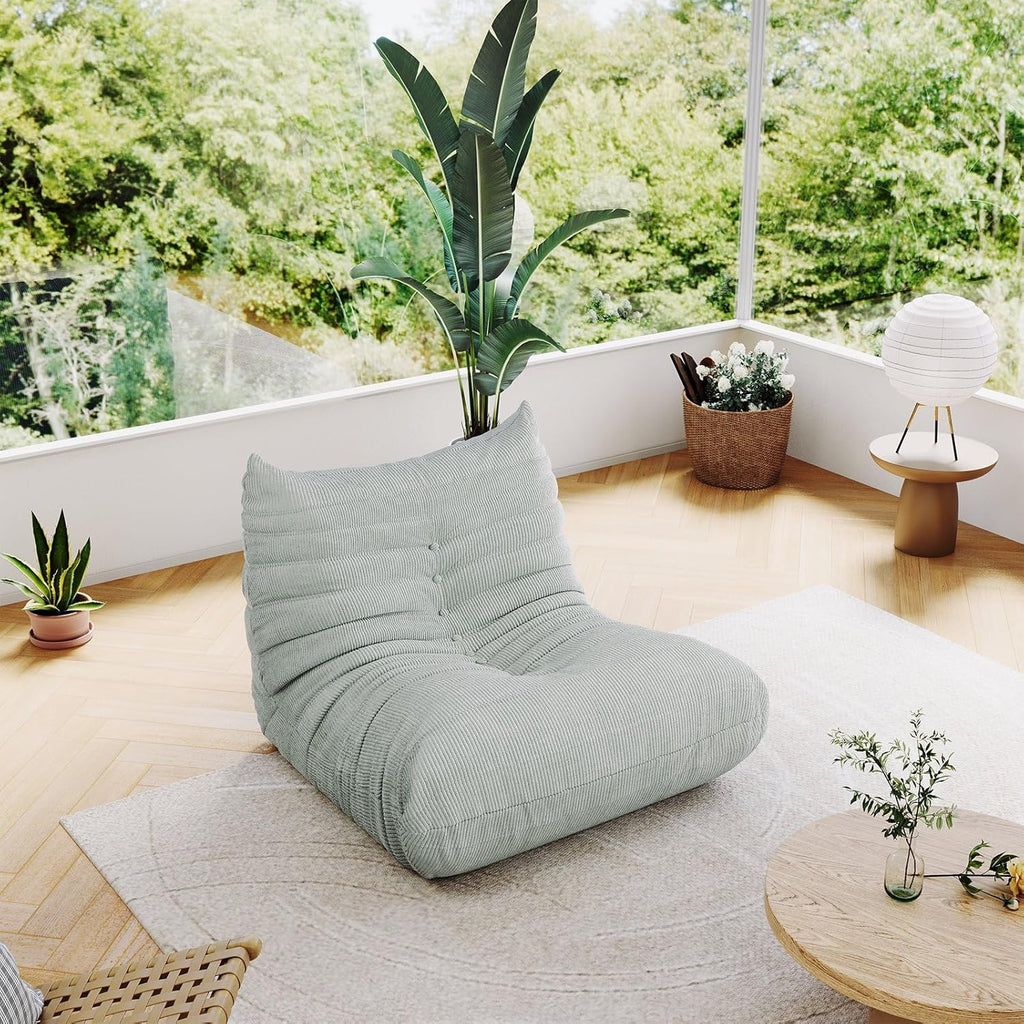 Generic Lazy Floor Sofa,Soft Corduroy One Seat Sofa,Minimalist Couches,Corner Relax Sofa Couch for Living Room Apartment Home Bedroom Office Floor Lounge(1 Seat,Green)