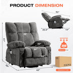 Power Lift Recliner Chair for Elderly with Vibration Massage and Lumbar Heating, Electric Lift Recliner Sofa with USB Charging Port and Side Pocket, Adjustable Lift Chair for Living Room Comfort