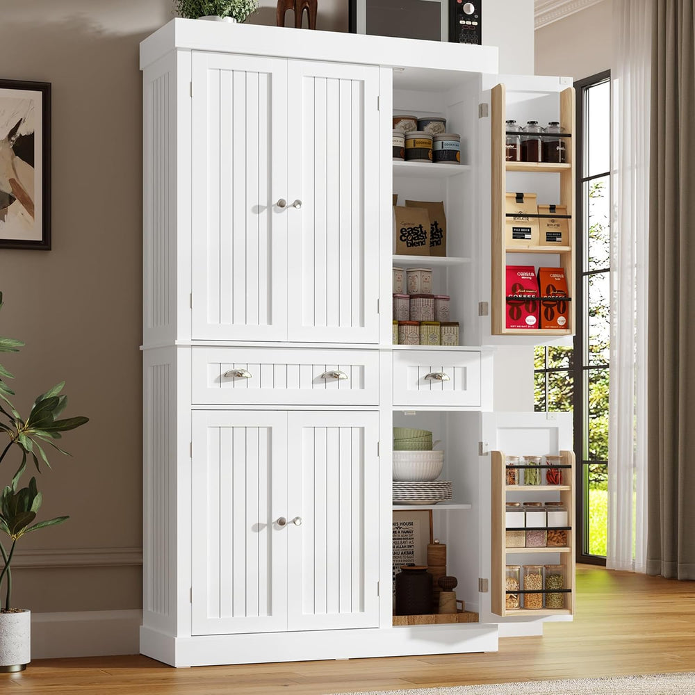 71" Tall Kitchen Cabinet Pantry Storage,Modern Kitchen Hutch Cabinet wit...