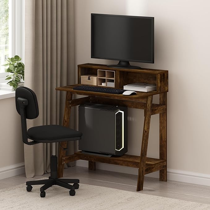 Furinno Simplistic A Frame Computer Desk, Amber Pine