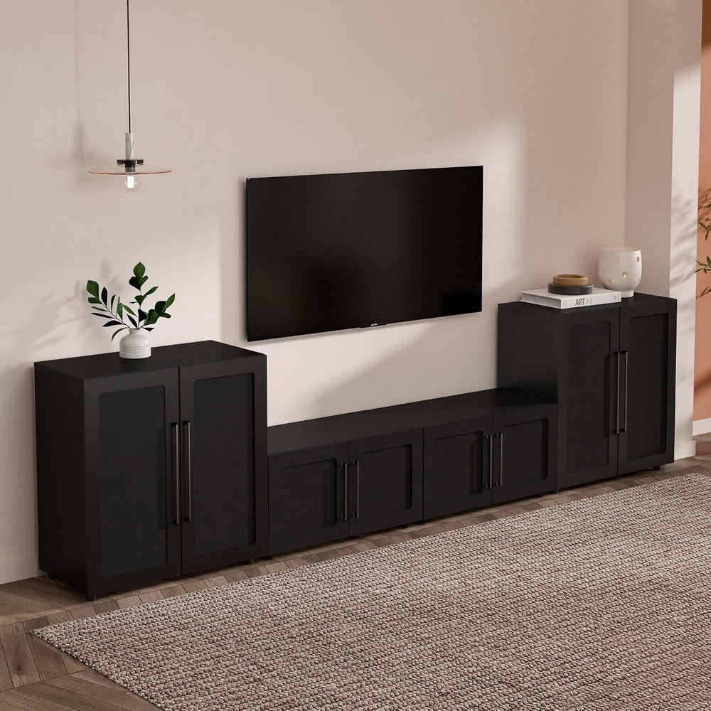 From the Tree Furniture 32 Inch Sideboard Cabinet, Black Tall Glass Door