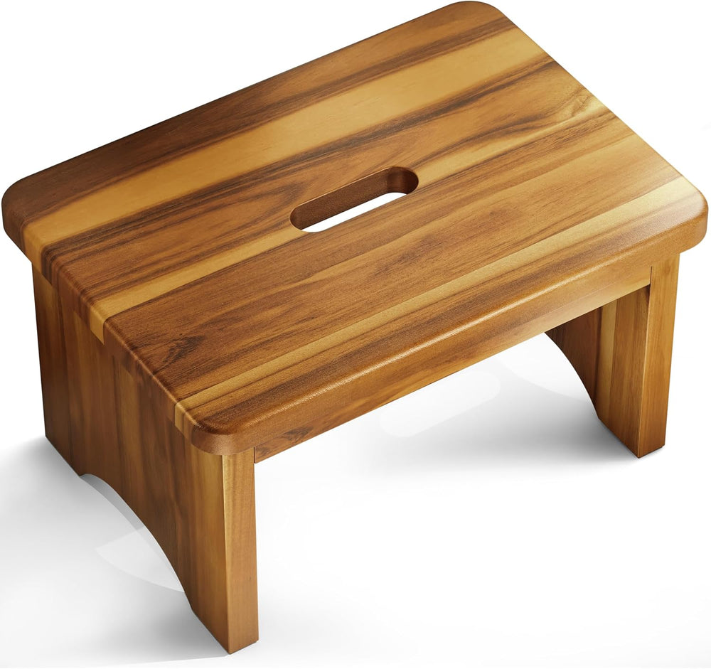 FANATU 9" Wooden Bed Step, Heavy Duty Step Stool for Adults with Handle ...