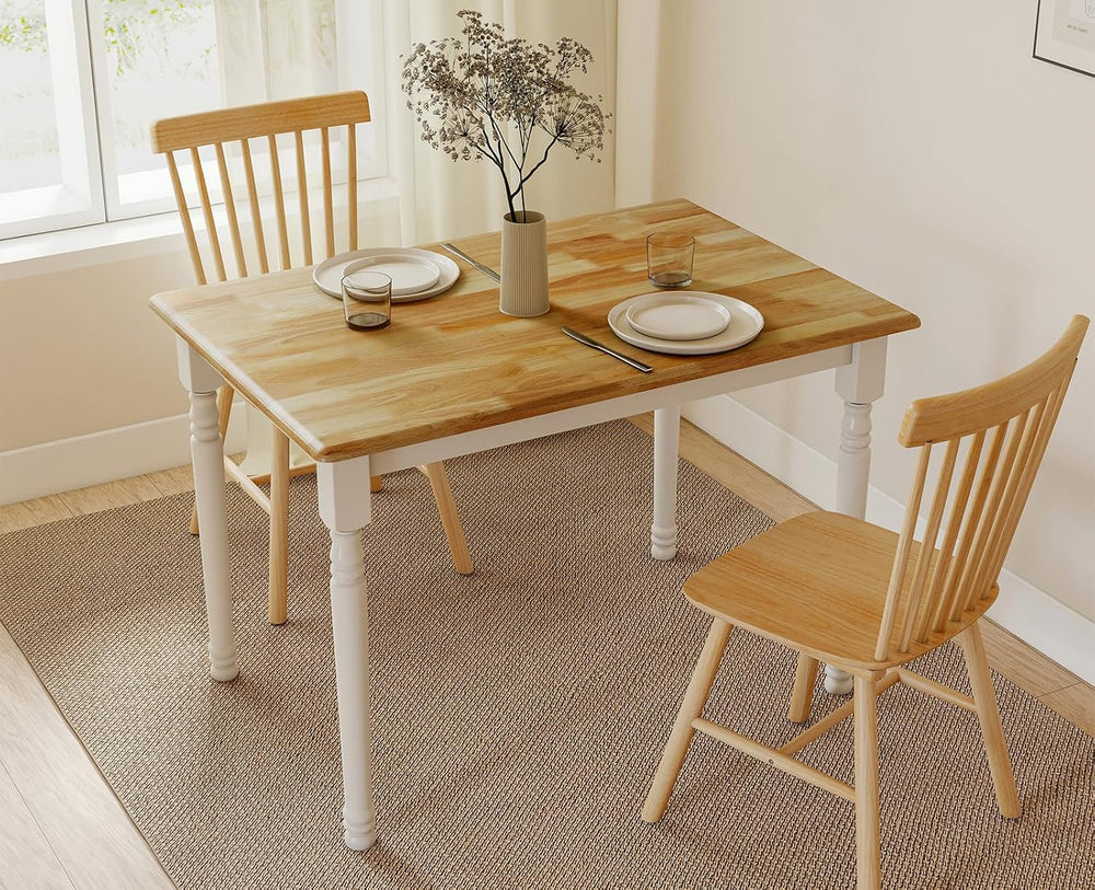 chairus 43" Wood Dining Table for 2-4, Rectangular Kitchen Table with Tu...