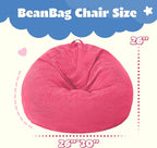 HABUTWAY 2 FT Bean Bag Chair,Giant Bean Bag Chairs,Big Bean Bags with Memory Foam Filled, Large Beanbag Chairs with Soft Corduroy Cover-Pink