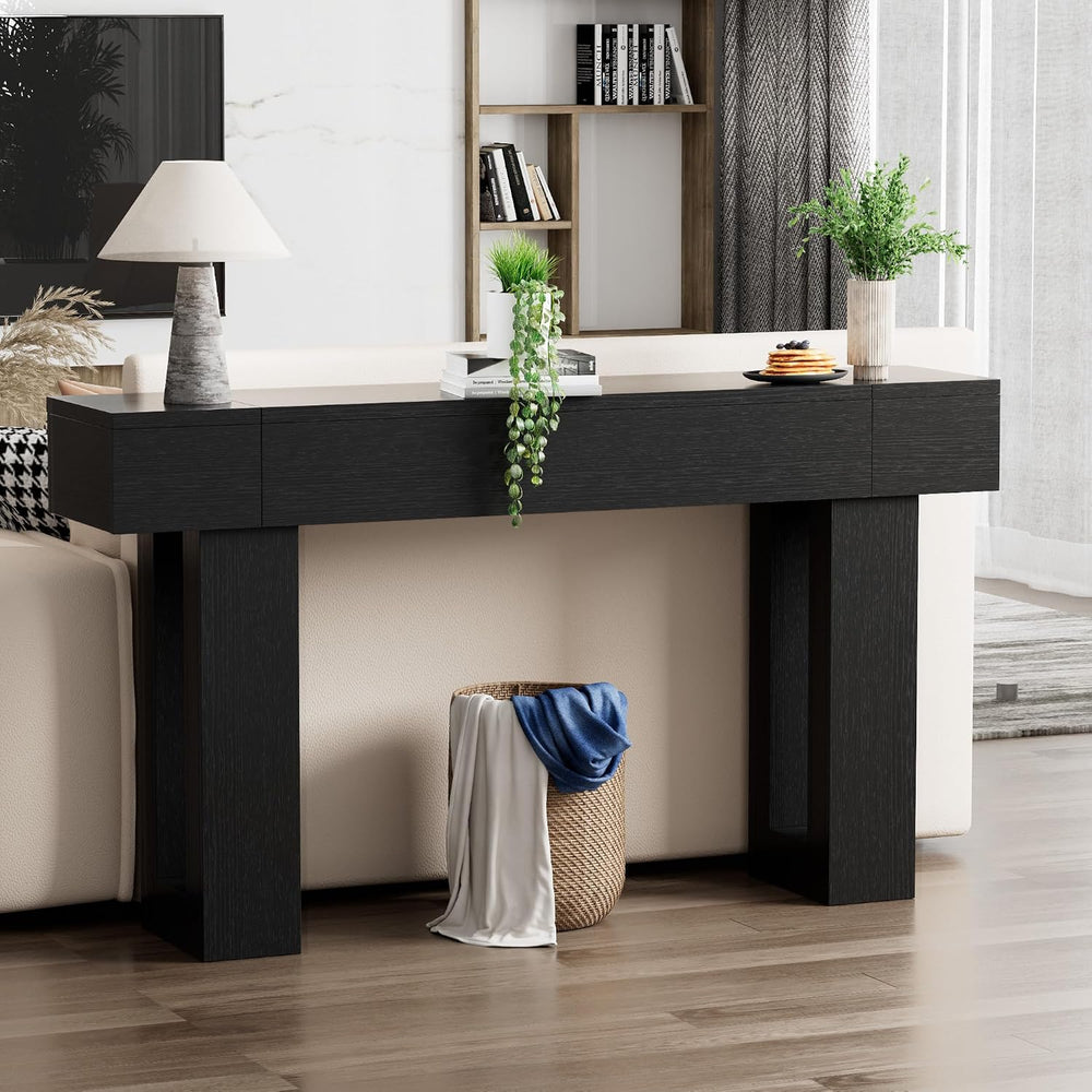63 Inch Long Console Table, Narrow Rectangular Sofa Table Behind The Couch, F...