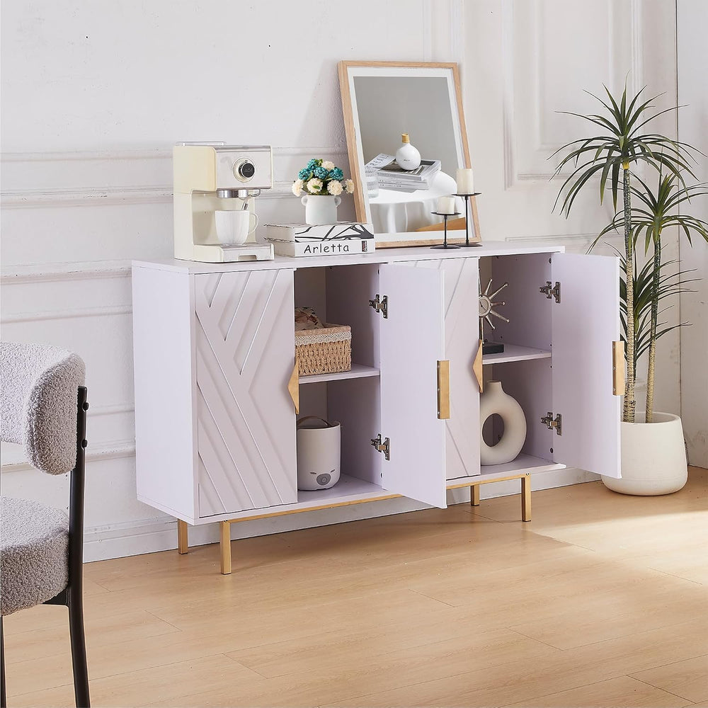 Sideboard Buffet Cabinets with Storage, Accent Storage Cabinets with Fluted D...