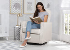 Delta Children Blair Slim Nursery Glider Swivel Rocker Chair with Changing Table, Cream Espresso Cherry