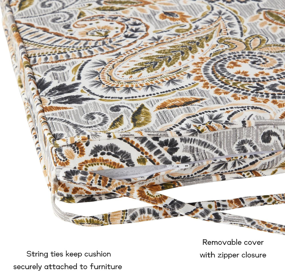 Outdoor 18 inch Square Patio Dining Chair Pads – Comfortable Fiber-Filled Sea...