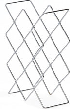 Mango Steam Elegant 10 Bottle Wine Rack Holder for Countertop and Fridge Storage - Silver Chrome