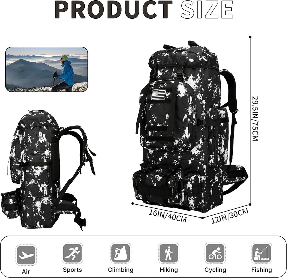 King'sGuard 100L Camping Hiking Backpack Molle Rucksack Military Camping ...