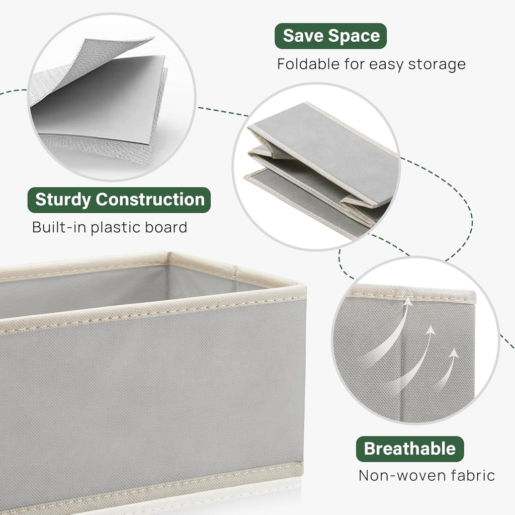 Kootek 16 Pack Drawer Organizer Clothes Dresser Organizers for Clothing | 3 Sizes Bins, Foldable, Breathable Non-Woven Fabric, Closet Organizers and Storage, Easy Assembly, Hold Baby Clothes, Nursery
