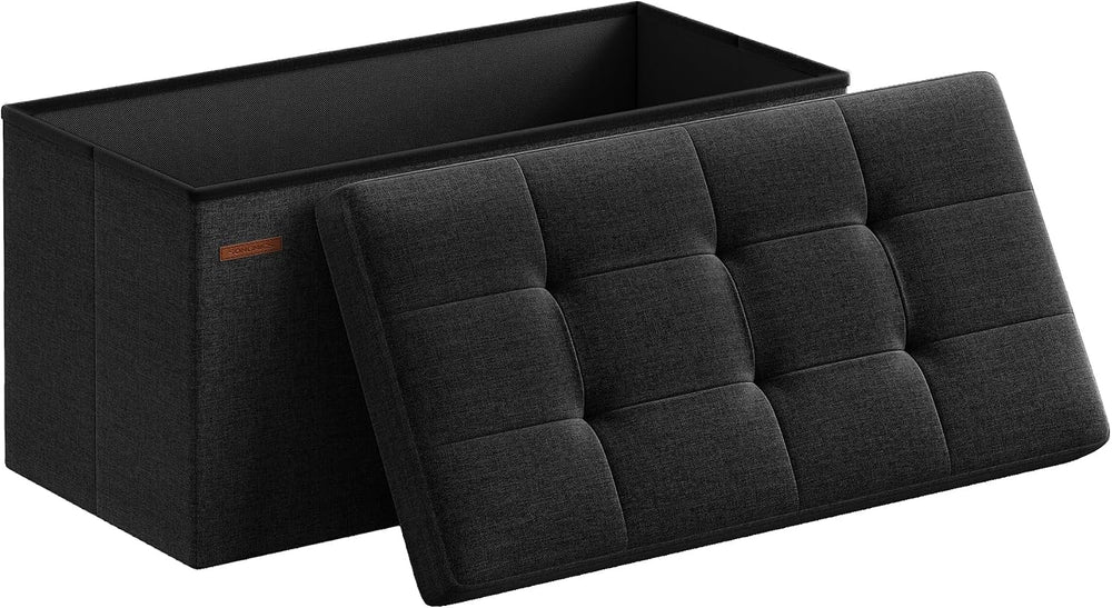 SONGMICS 30 Inches Folding Storage Ottoman Bench, Load 660 lb | Ottoman Foot ...