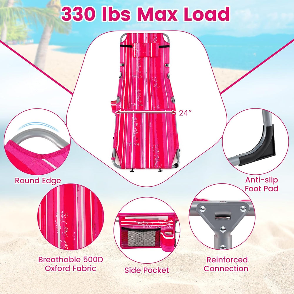 COSTWAY Tanning Chair with Face Hole, Folding Sun Bathing Lounge Chair with A...