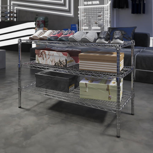 18" Deep x 42" Wide x 27" Height Wire Shelving Kit | 3-Tier | NSF Commercial Storage Rack Unit